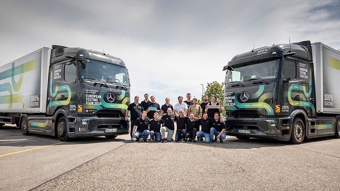 Über 15.000 vollelektrisch gefahrene Kilometer: Mercedes-Benz eActros 600 Test-Tour durch Europa erfolgreich beendet More than 15,000 kilometers traveled all-electric: Mercedes-Benz eActros 600 testing tour throughout Europe completed successfully